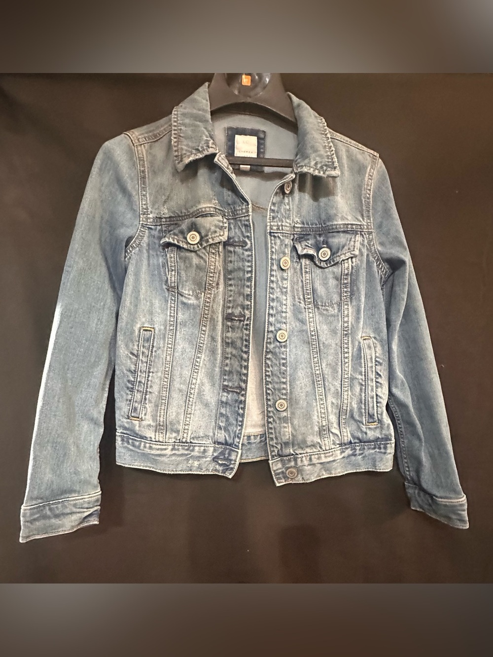 LC Lauren Conrad Light Blue Denim Jacket with Button Front